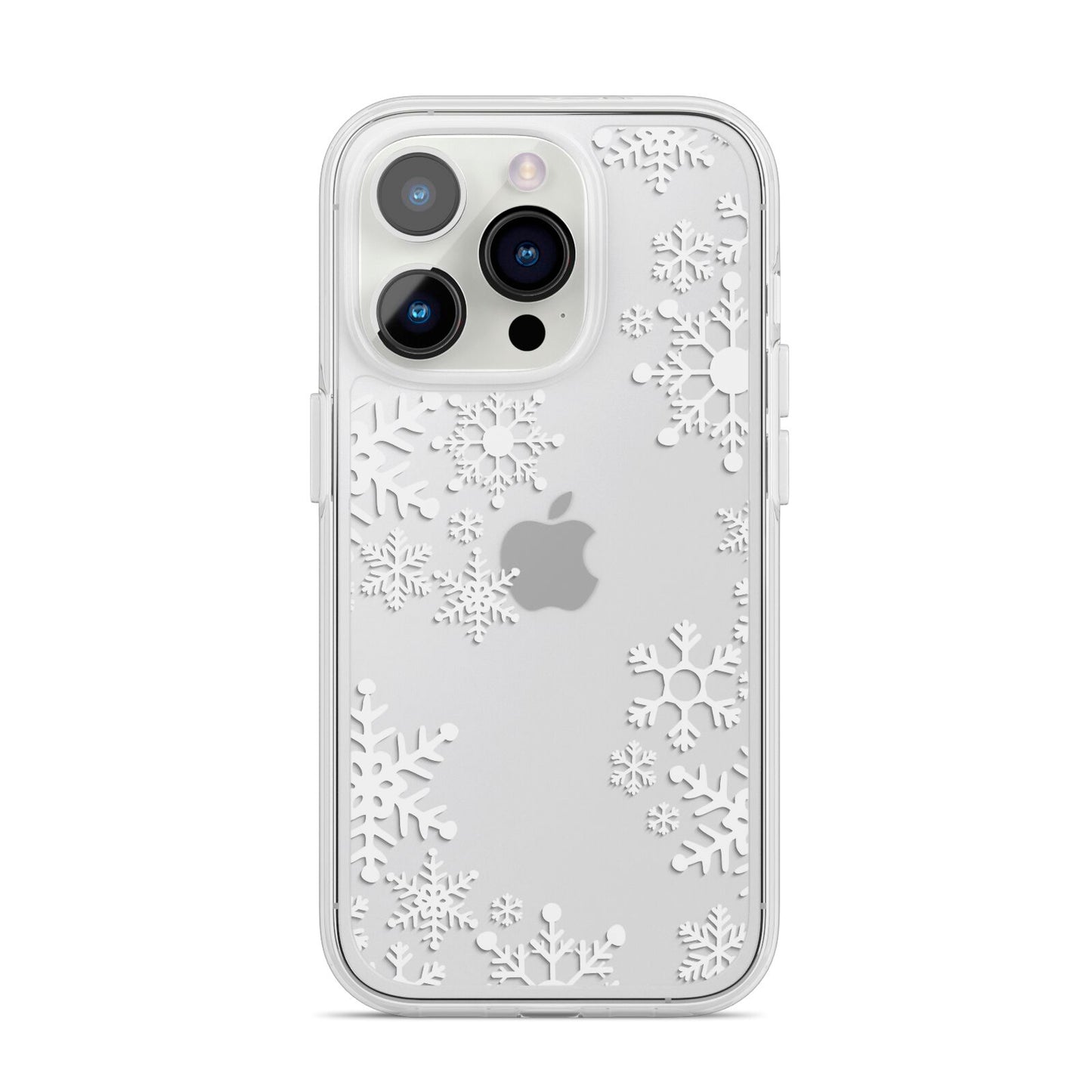 Snowflake iPhone 14 Pro Clear Tough Case Silver