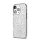Snowflake iPhone 14 Pro Glitter Tough Case Silver Angled Image