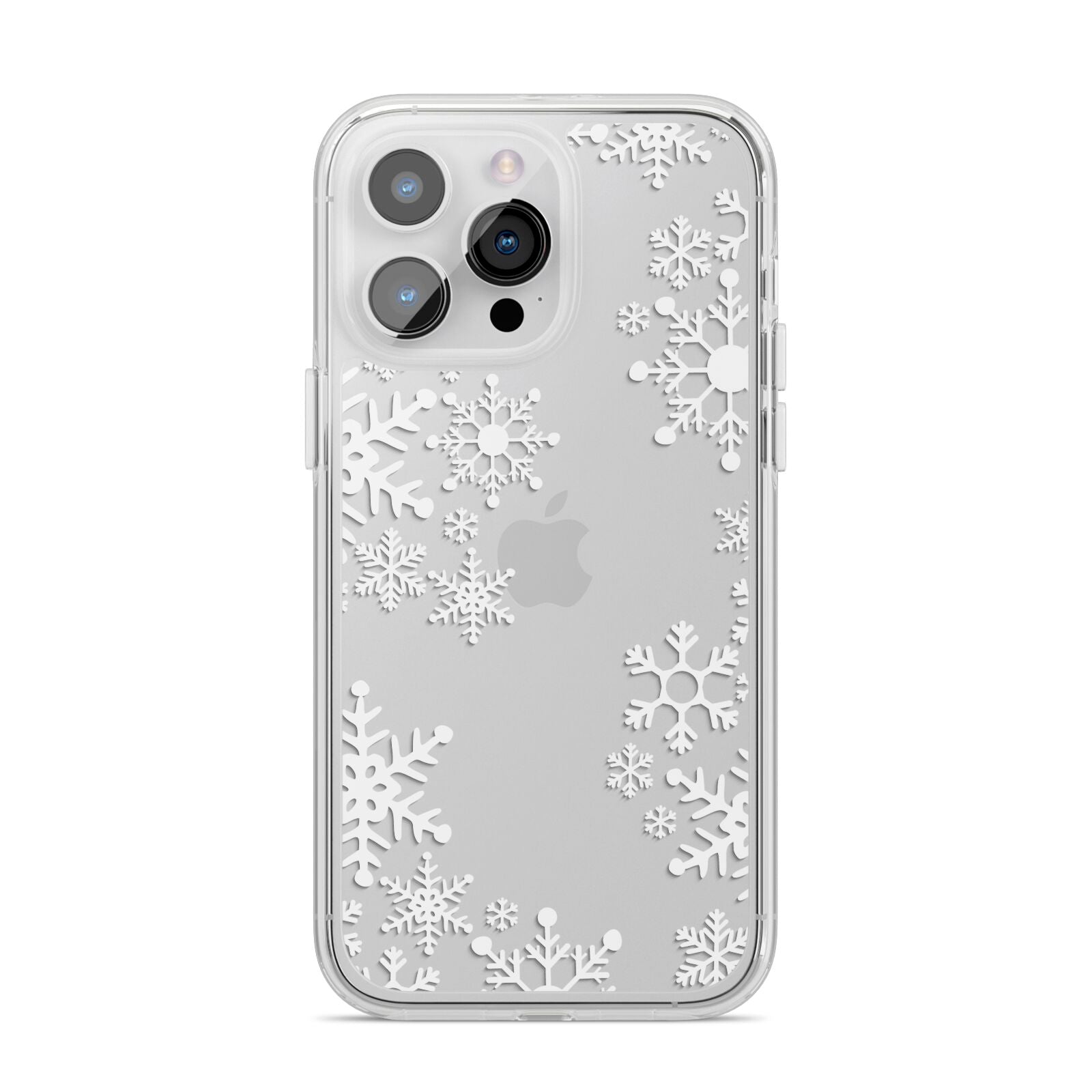 Snowflake iPhone 14 Pro Max Clear Tough Case Silver