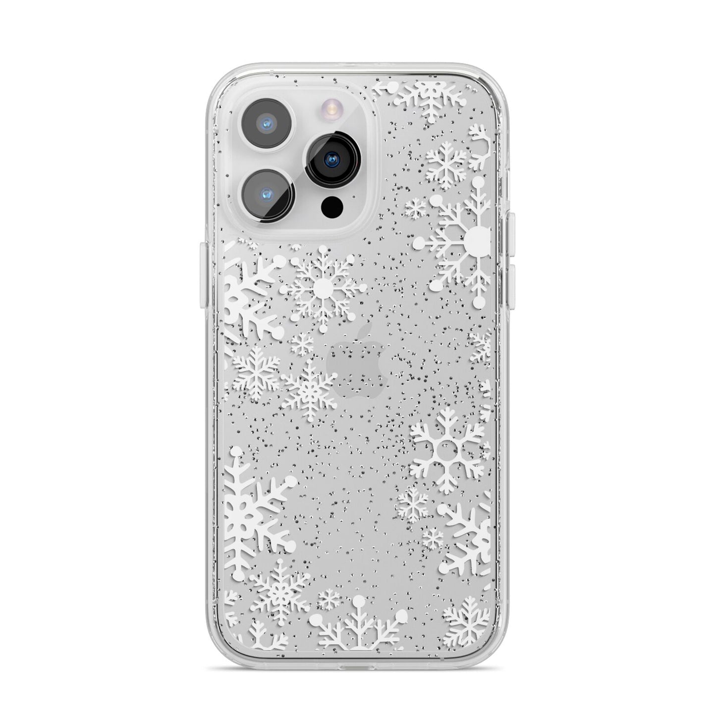 Snowflake iPhone 14 Pro Max Glitter Tough Case Silver