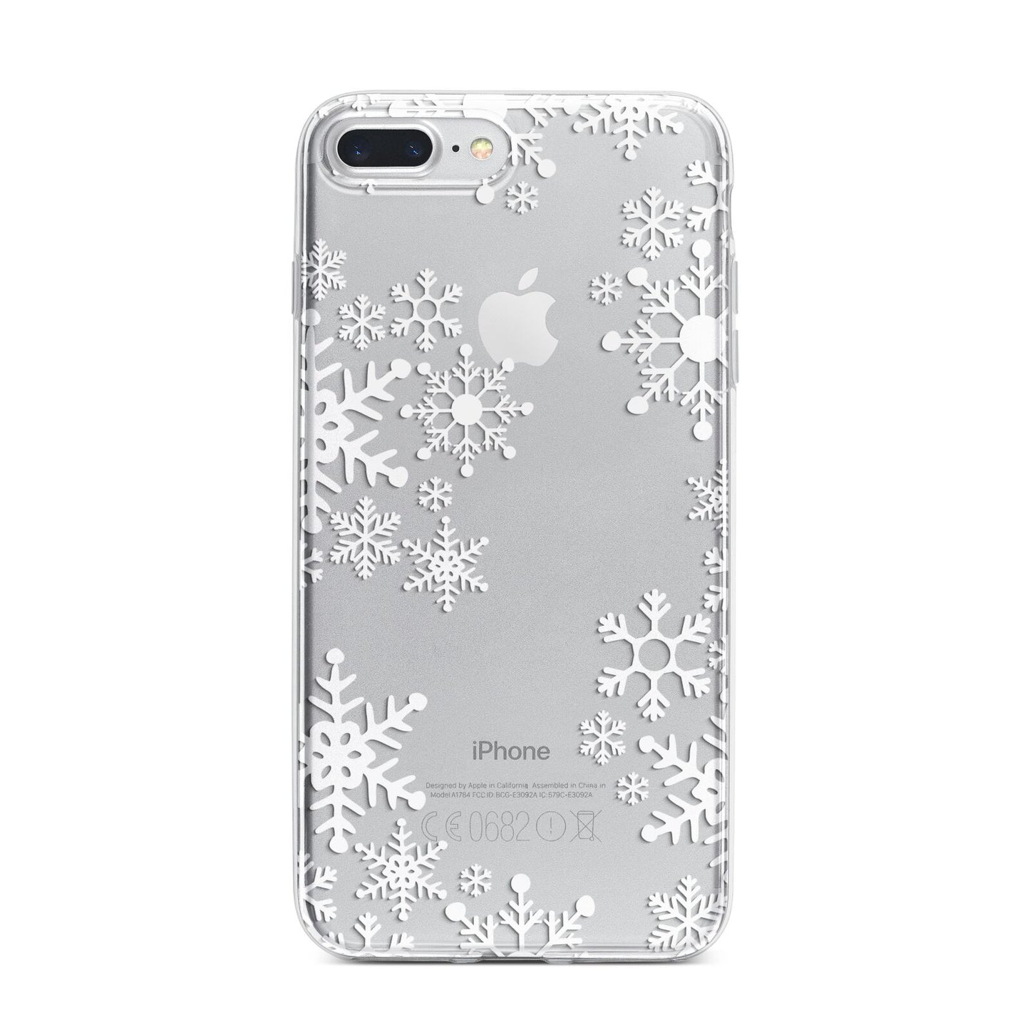 Snowflake iPhone 7 Plus Bumper Case on Silver iPhone