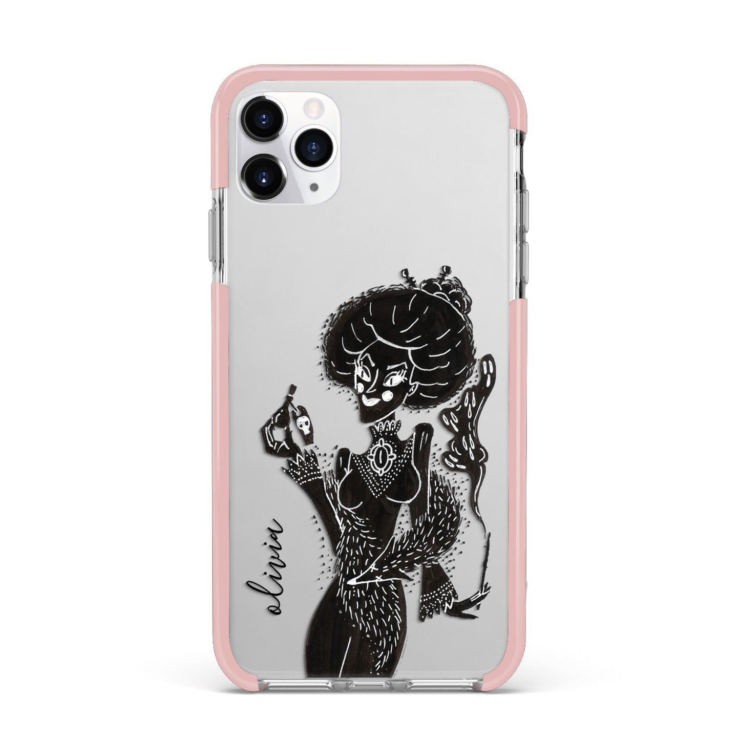 Sophisticated Witch Personalised iPhone 11 Pro Max Impact Pink Edge Case