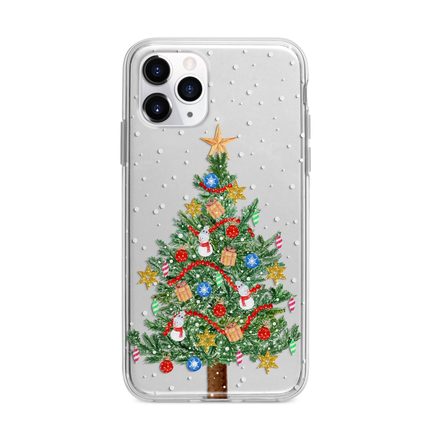 Sparkling Christmas Tree Apple iPhone 11 Pro in Silver with Bumper Case