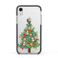 Sparkling Christmas Tree Apple iPhone XR Impact Case Black Edge on Silver Phone