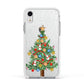 Sparkling Christmas Tree Apple iPhone XR Impact Case White Edge on Silver Phone