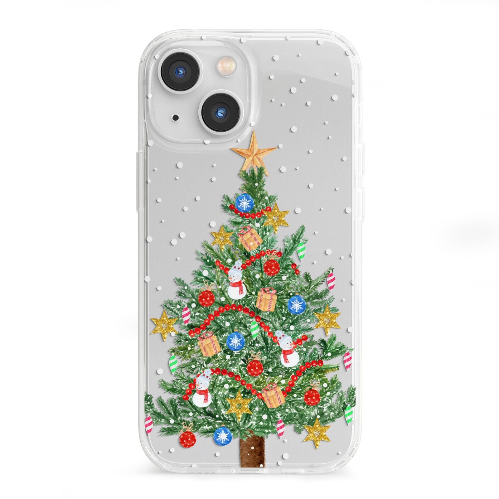 Sparkling Christmas Tree iPhone 13 Mini Clear Bumper Case