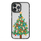 Sparkling Christmas Tree iPhone 13 Pro Max Black Impact Case on Silver phone