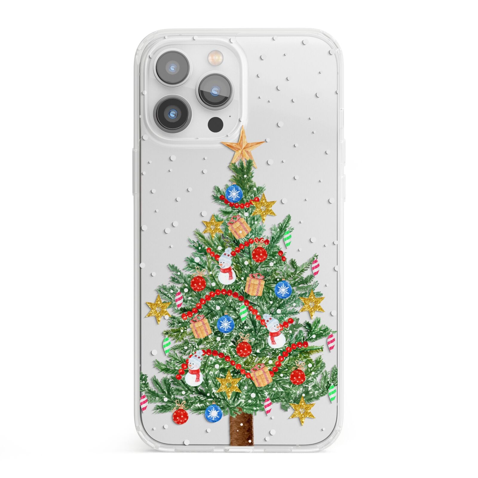 Sparkling Christmas Tree iPhone 13 Pro Max Clear Bumper Case