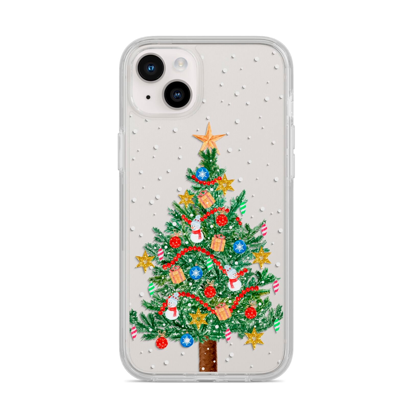 Sparkling Christmas Tree iPhone 14 Plus Clear Tough Case Starlight