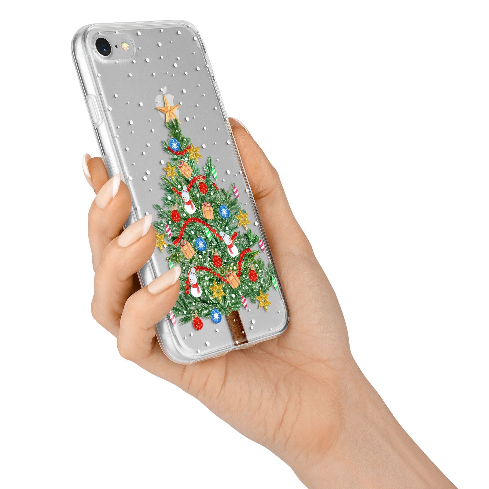 Sparkling Christmas Tree iPhone 7 Bumper Case on Silver iPhone Alternative Image