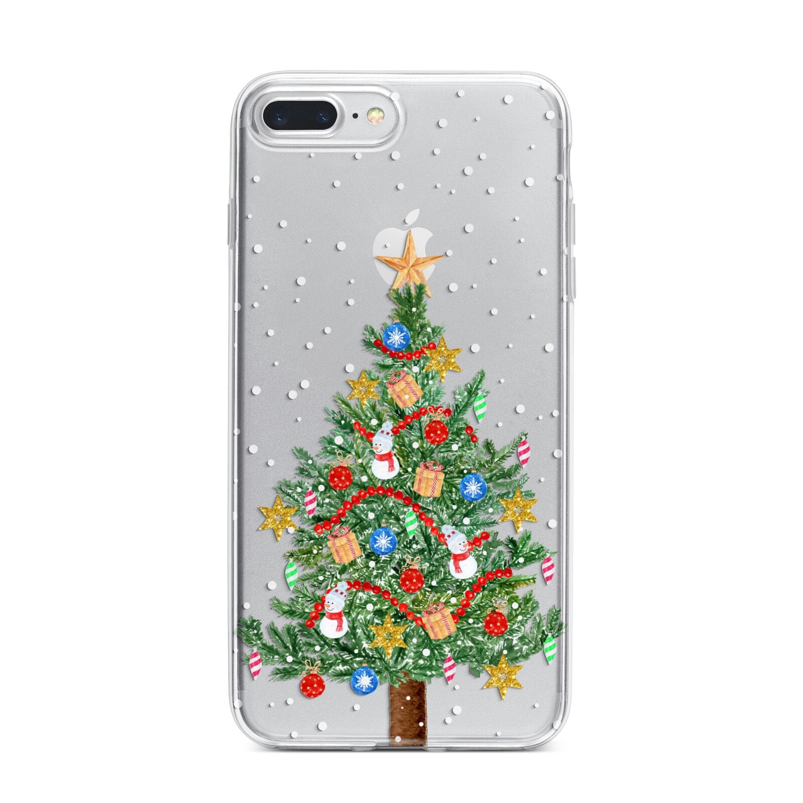 Sparkling Christmas Tree iPhone 7 Plus Bumper Case on Silver iPhone