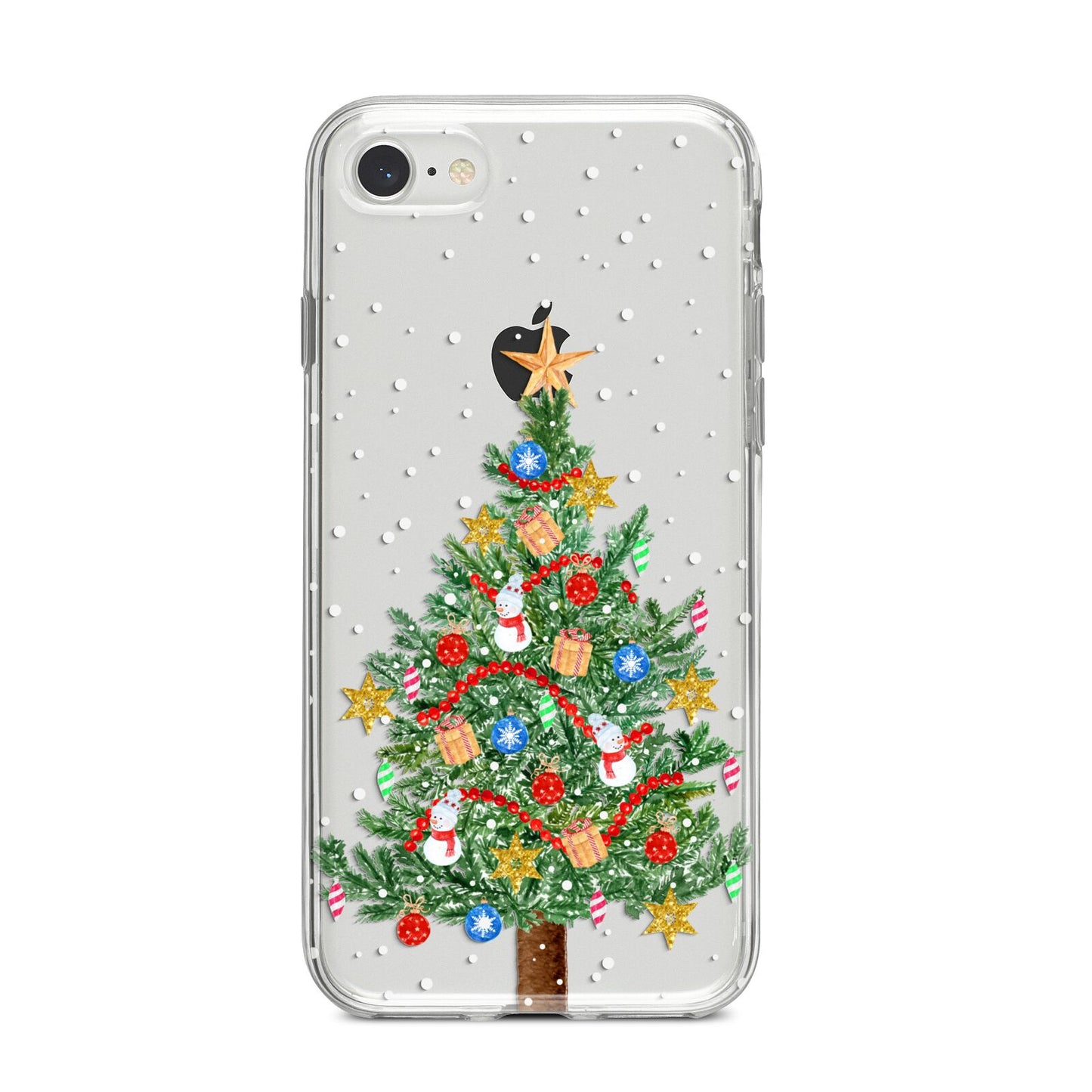 Sparkling Christmas Tree iPhone 8 Bumper Case on Silver iPhone