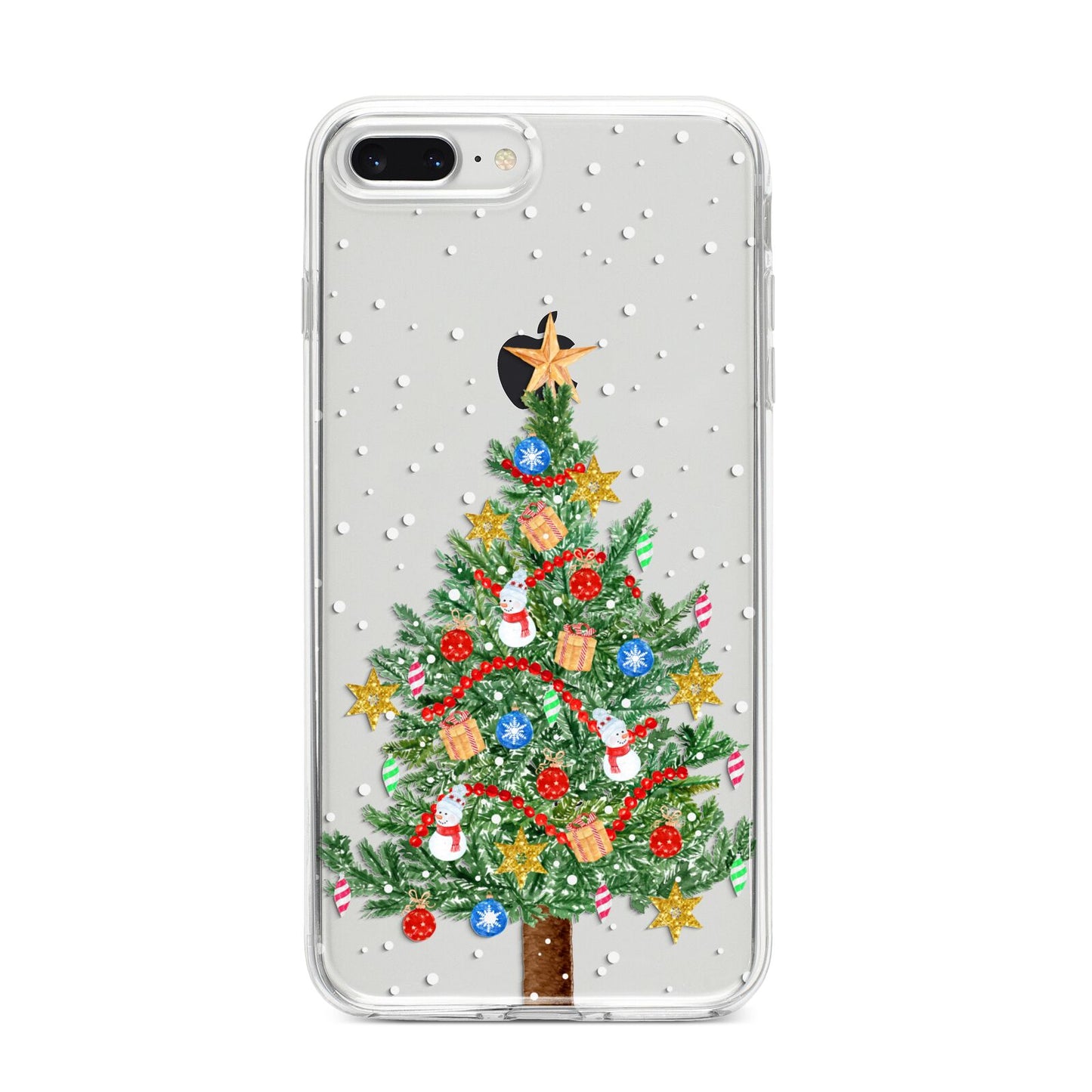 Sparkling Christmas Tree iPhone 8 Plus Bumper Case on Silver iPhone