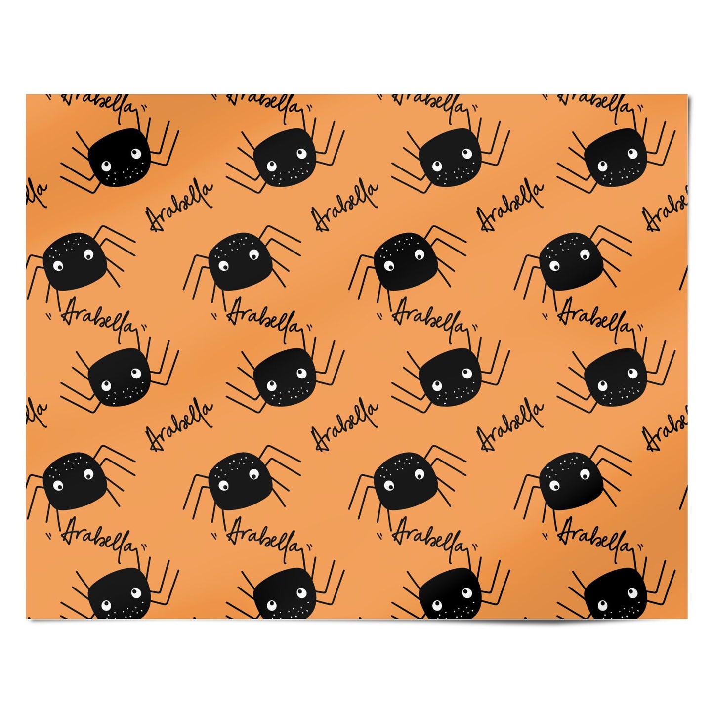 Spider Orange Personalised Personalised Wrapping Paper Alternative