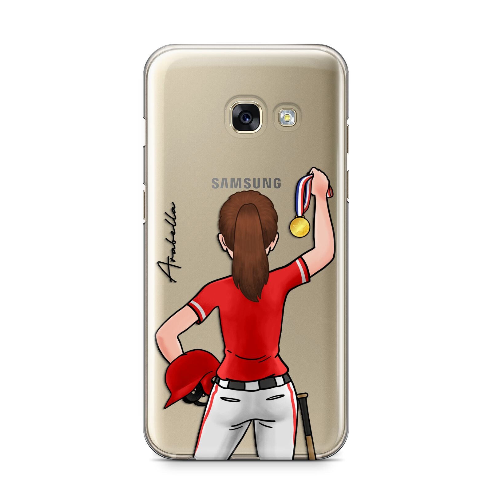 Sports Girl Personalised Samsung Galaxy A3 2017 Case on gold phone