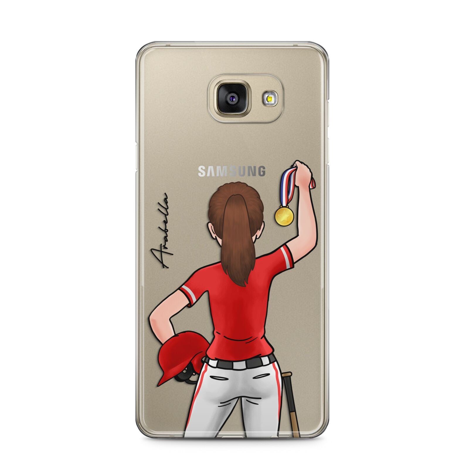 Sports Girl Personalised Samsung Galaxy A5 2016 Case on gold phone