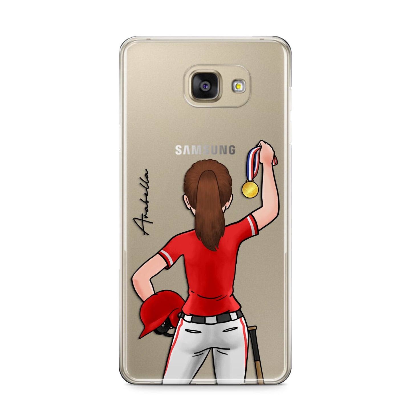 Sports Girl Personalised Samsung Galaxy A9 2016 Case on gold phone