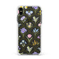 Spring Floral Pattern Apple iPhone Xs Max Impact Case White Edge on Black Phone