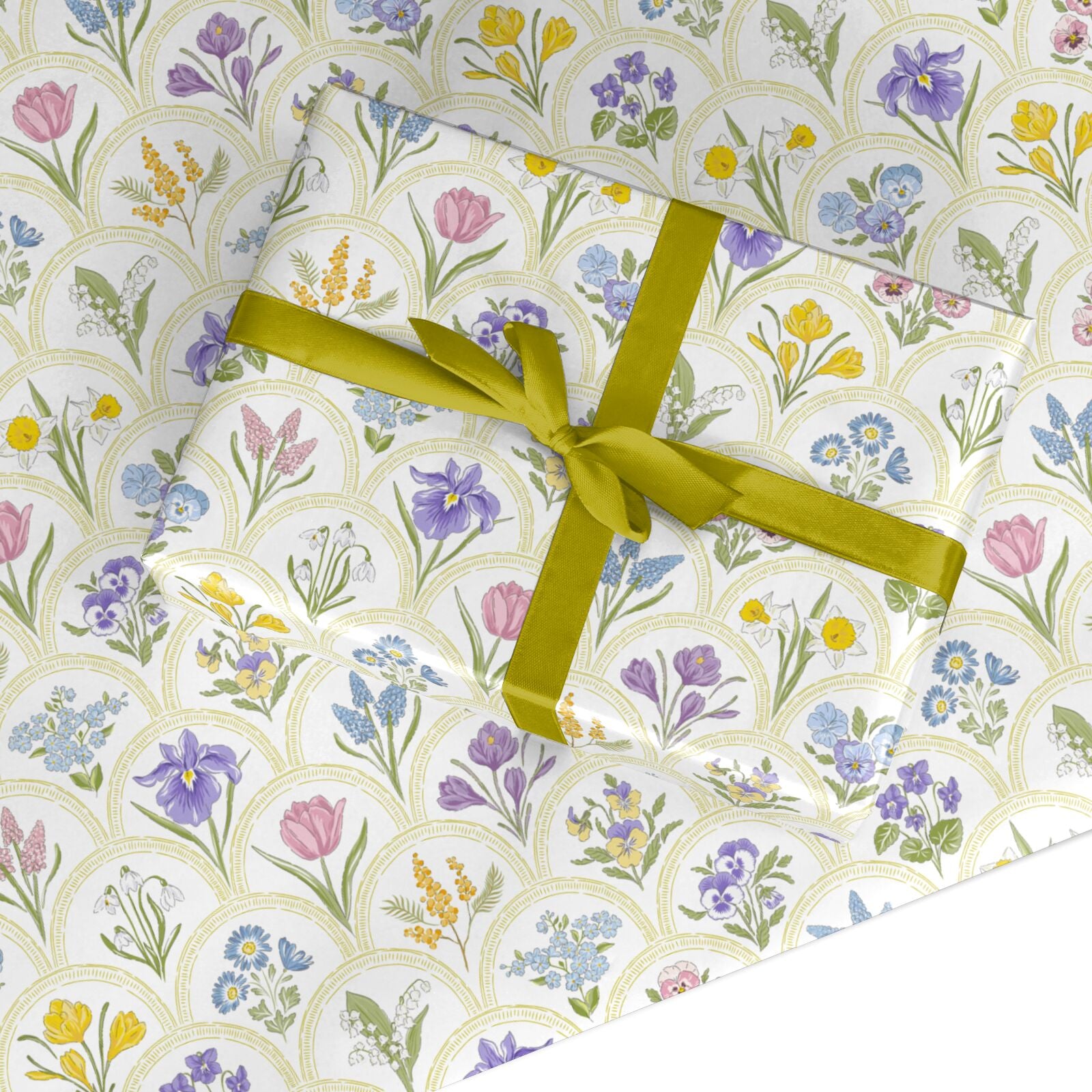 Spring Floral Pattern Custom Wrapping Paper