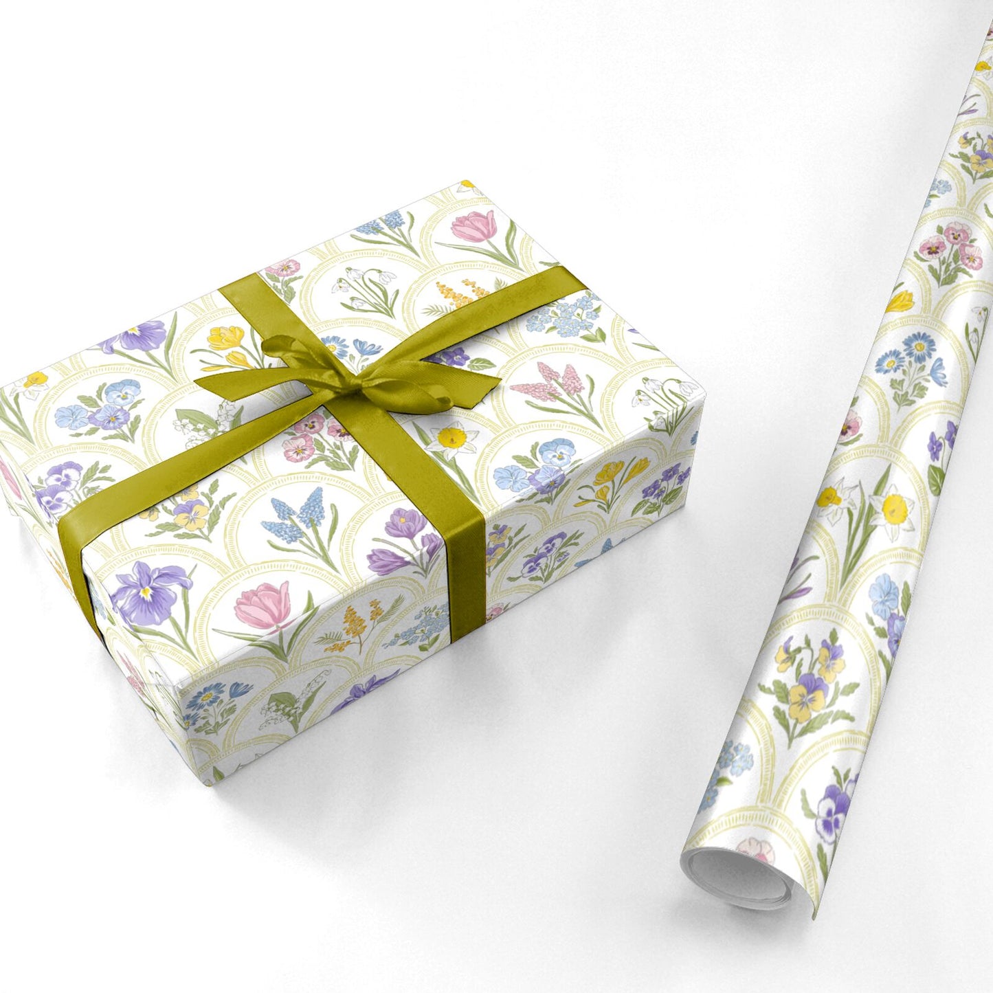 Spring Floral Pattern Personalised Wrapping Paper