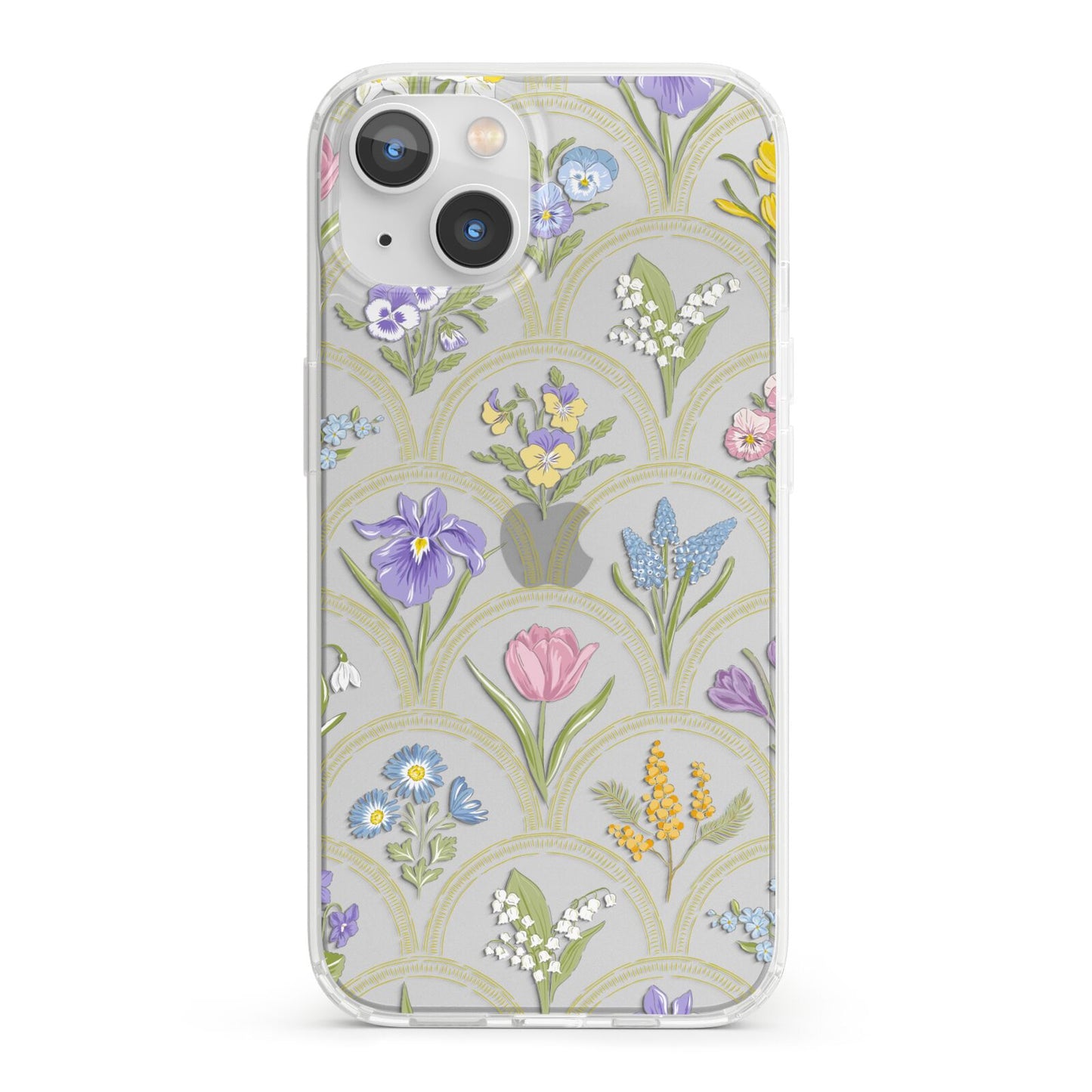Spring Floral Pattern iPhone 13 Clear Bumper Case