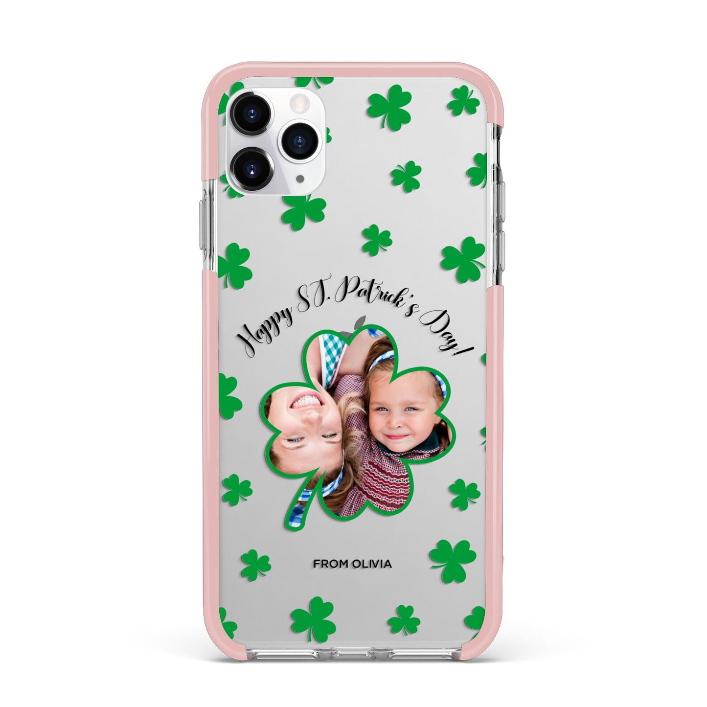 St Patricks Day Photo Upload iPhone 11 Pro Max Impact Pink Edge Case
