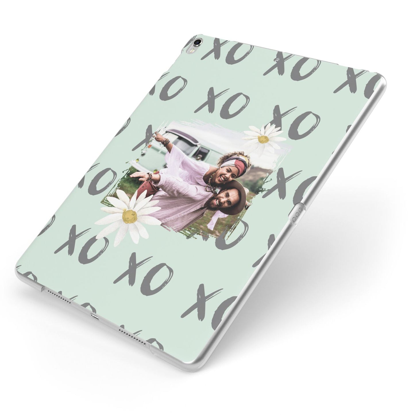 Summer Custom Photo Apple iPad Case on Silver iPad Side View