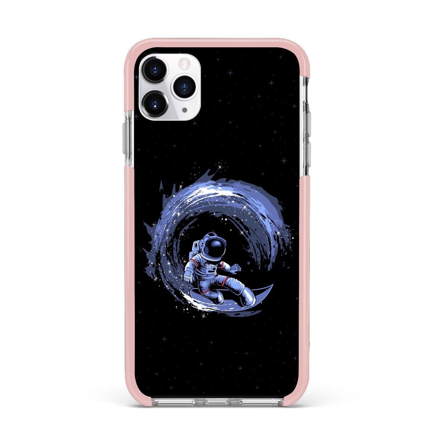 Surfing Astronaut iPhone 11 Pro Max Impact Pink Edge Case