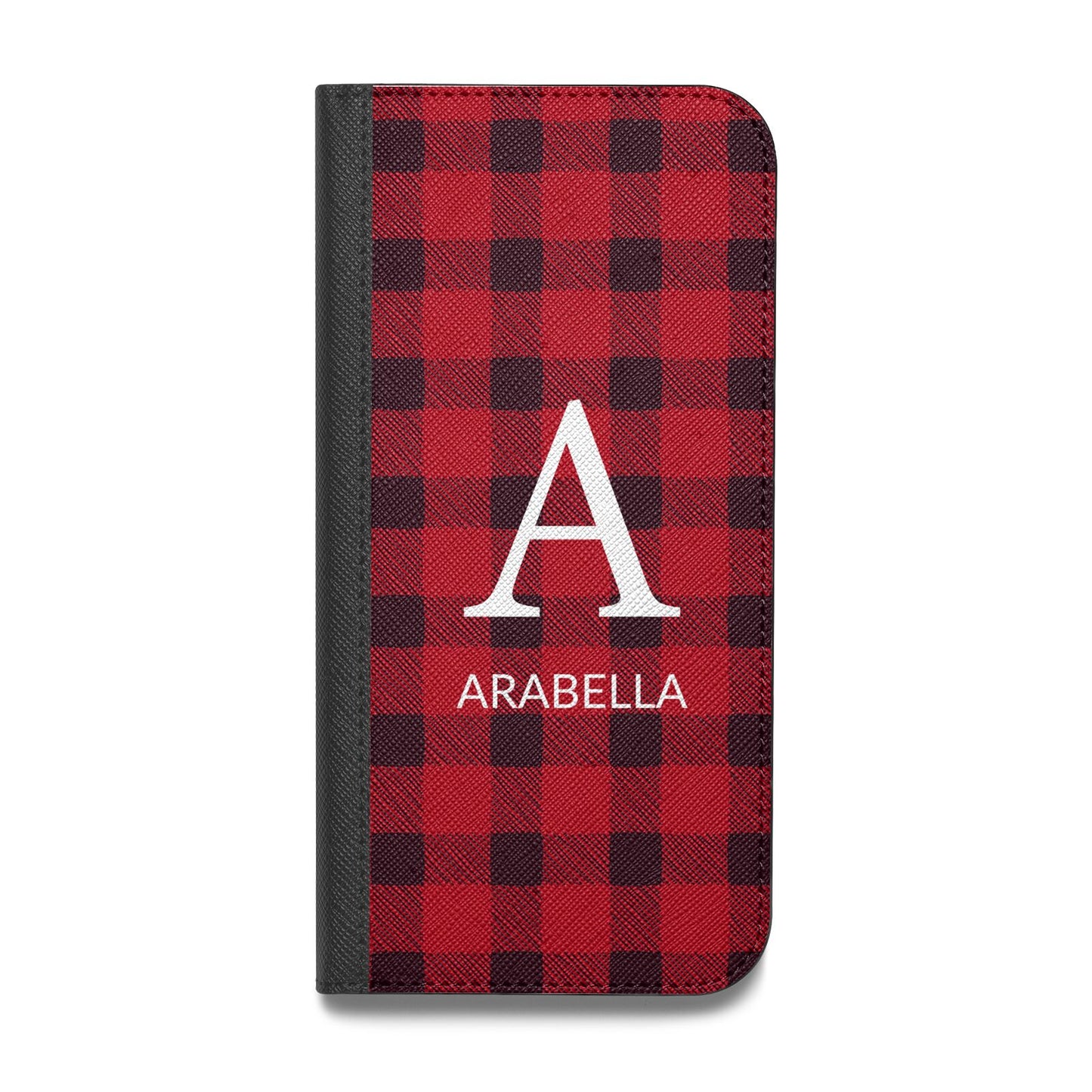 Tartan Christmas Personalised Vegan Leather Flip Samsung Case