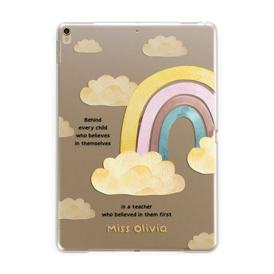 Thank You Teacher Personalised Apple iPad Gold Case