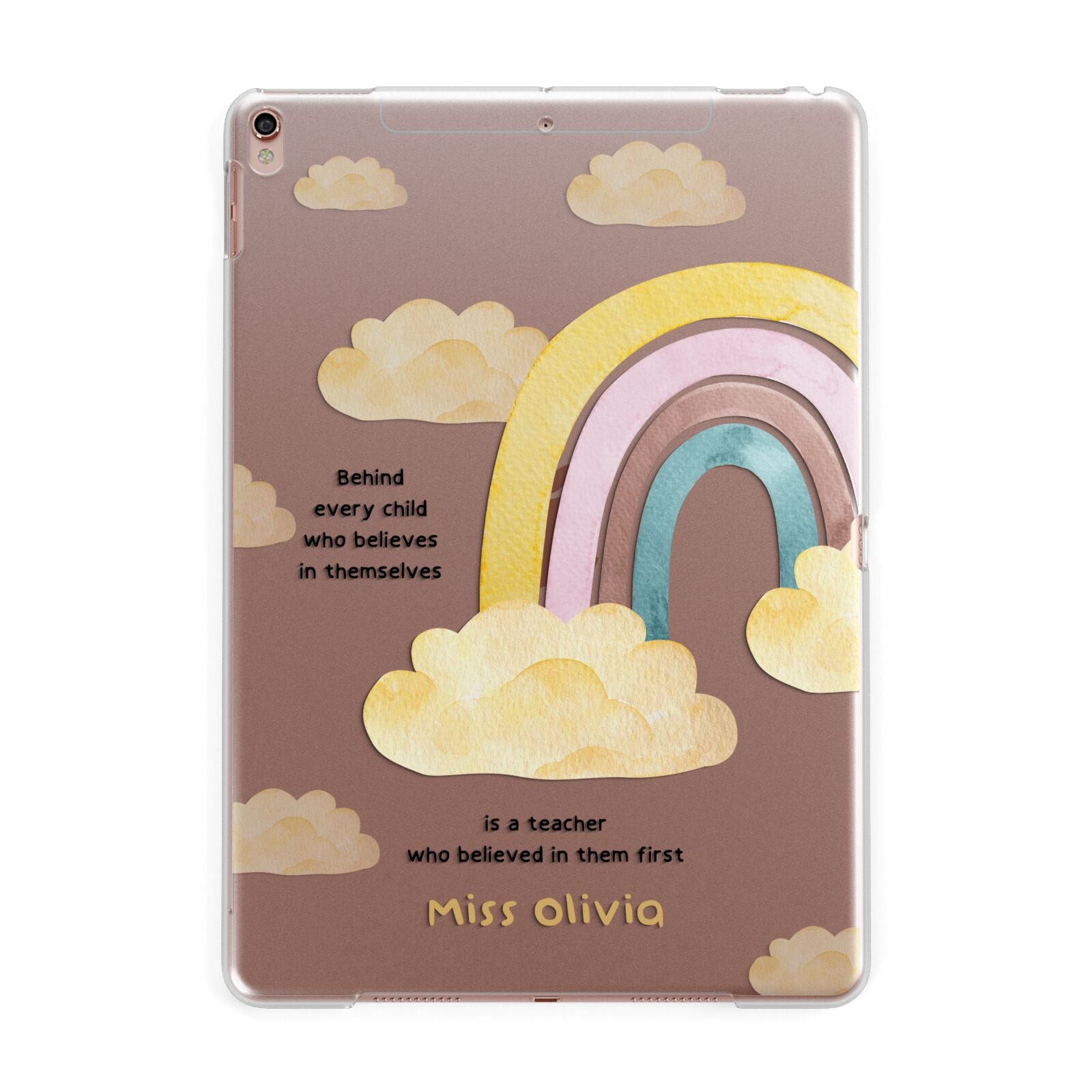 Thank You Teacher Personalised Apple iPad Rose Gold Case