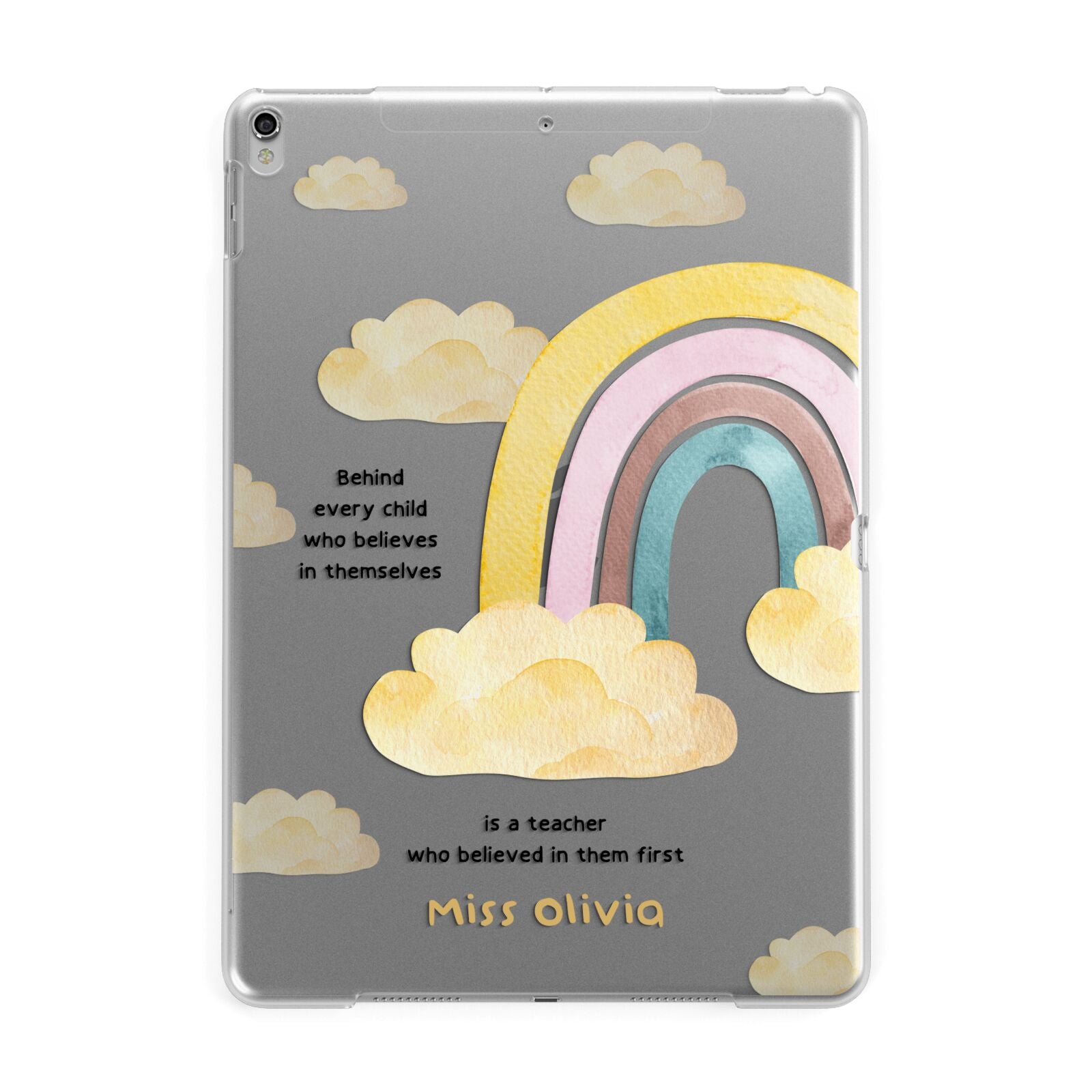 Thank You Teacher Personalised Apple iPad Silver Case