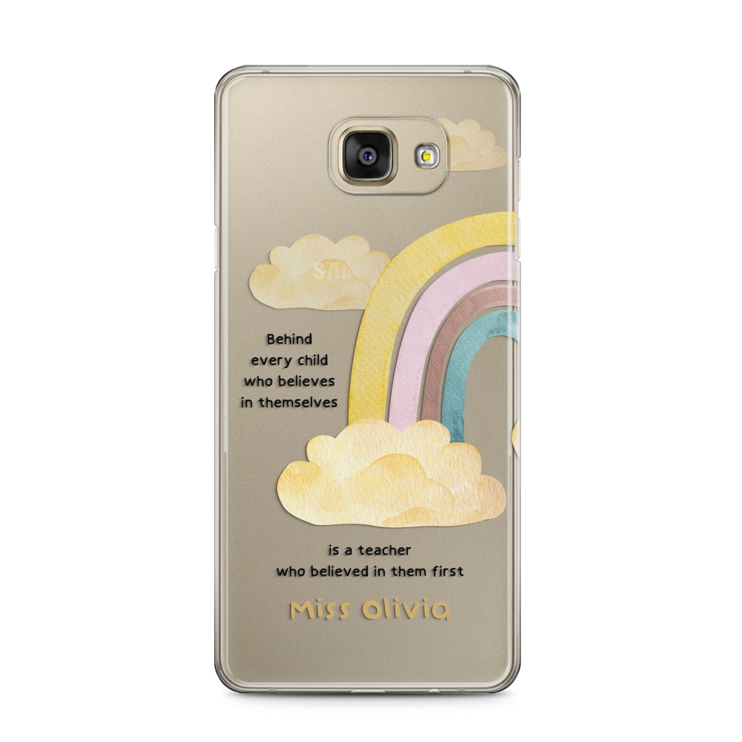 Thank You Teacher Personalised Samsung Galaxy A5 2016 Case on gold phone