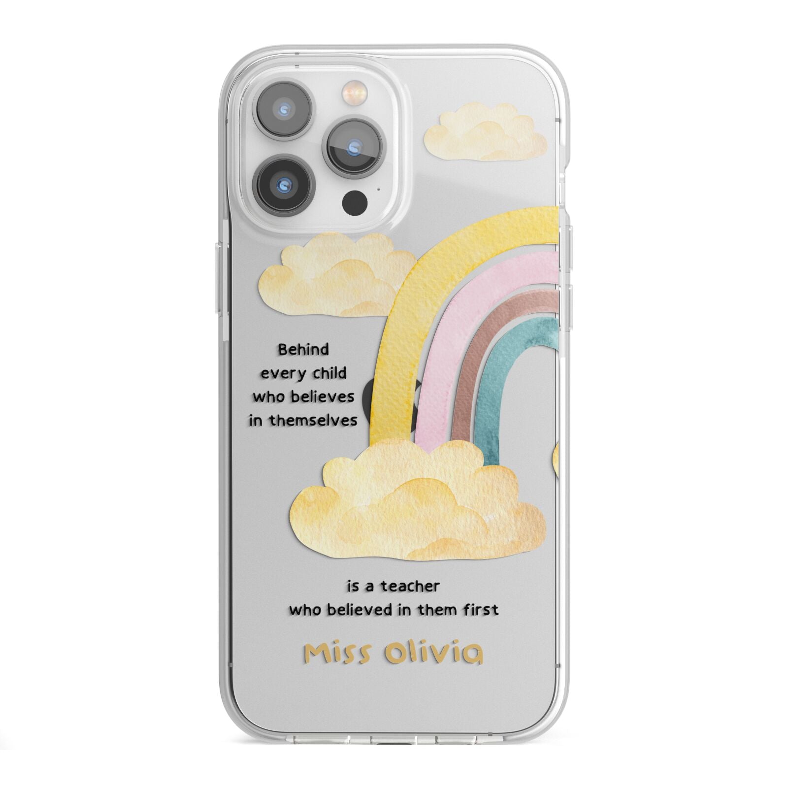 Thank You Teacher Personalised iPhone 13 Pro Max TPU Impact Case with White Edges