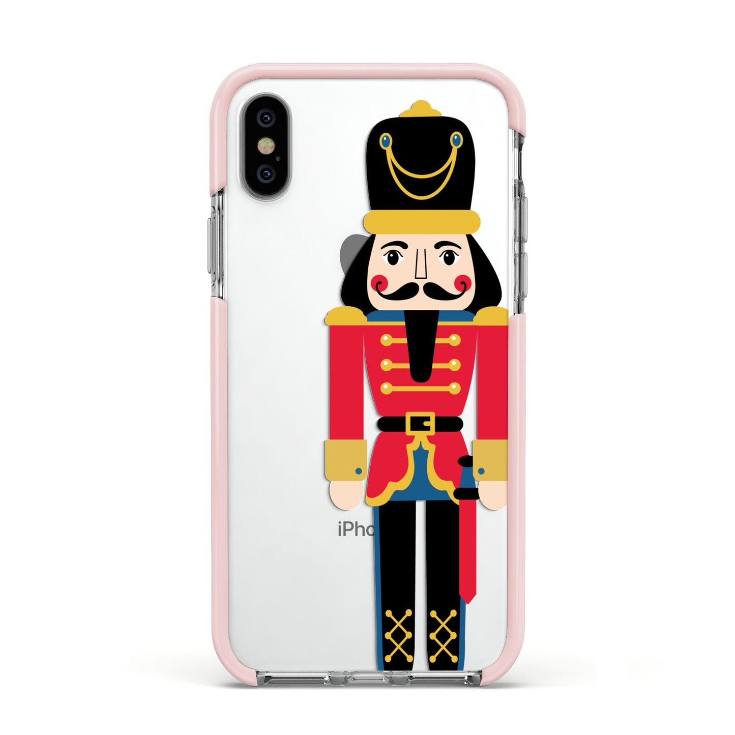 The Nutcracker Apple iPhone Xs Impact Case Pink Edge on Silver Phone