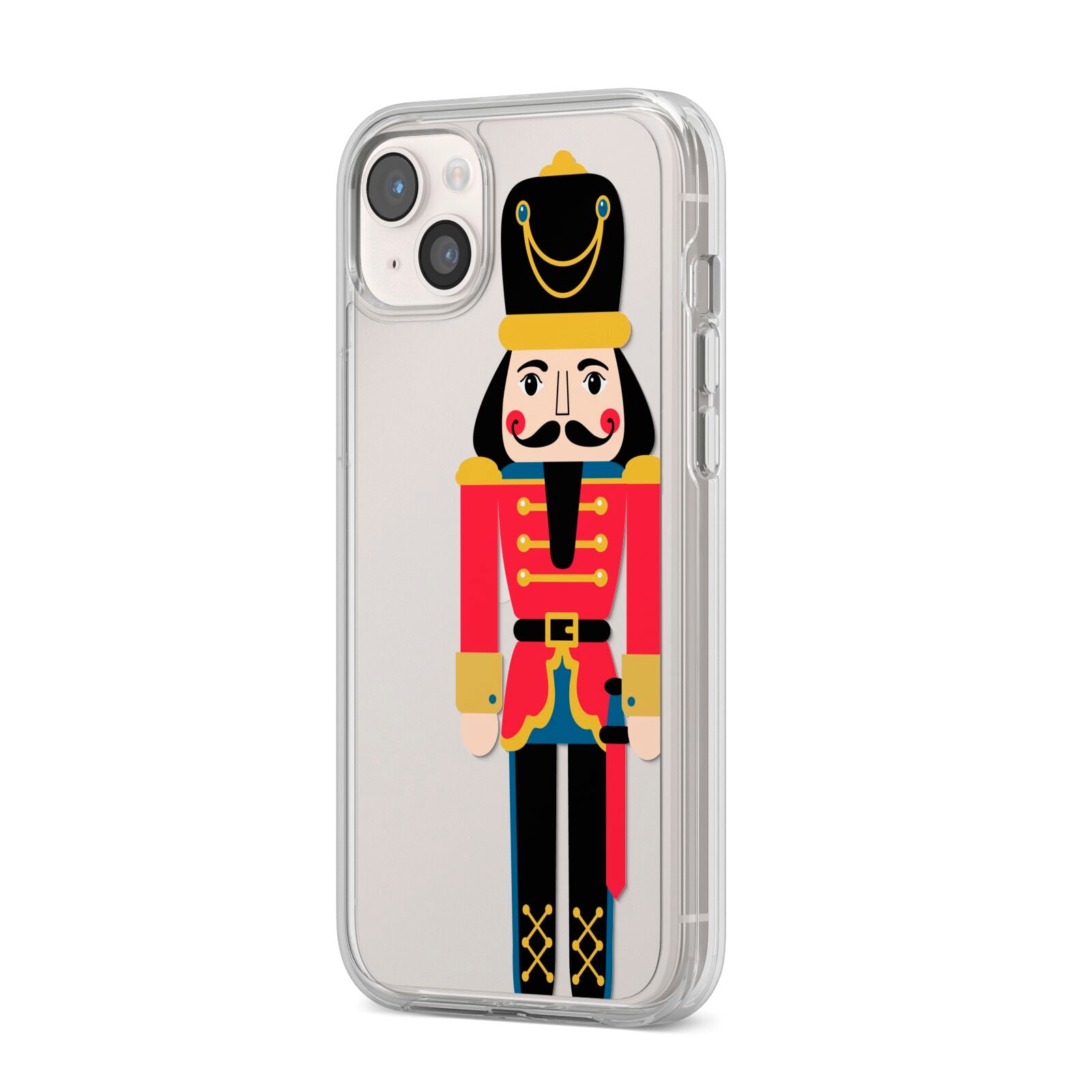 The Nutcracker iPhone 14 Plus Clear Tough Case Starlight Angled Image