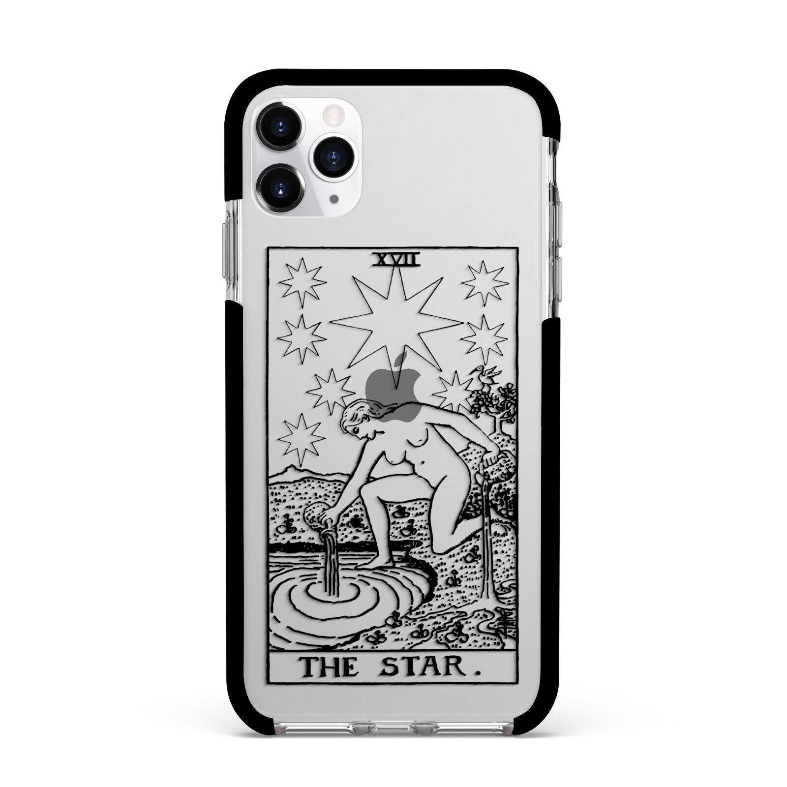 The Star Monochrome Tarot Card Apple iPhone 11 Pro Max in Silver with Black Impact Case