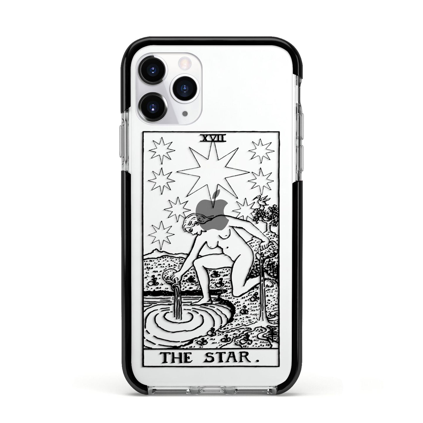 The Star Monochrome Tarot Card Apple iPhone 11 Pro in Silver with Black Impact Case