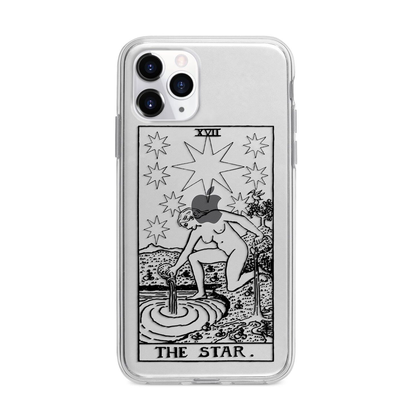The Star Monochrome Tarot Card Apple iPhone 11 Pro in Silver with Bumper Case