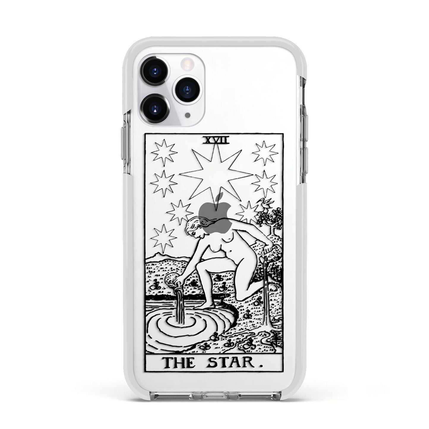 The Star Monochrome Tarot Card Apple iPhone 11 Pro in Silver with White Impact Case