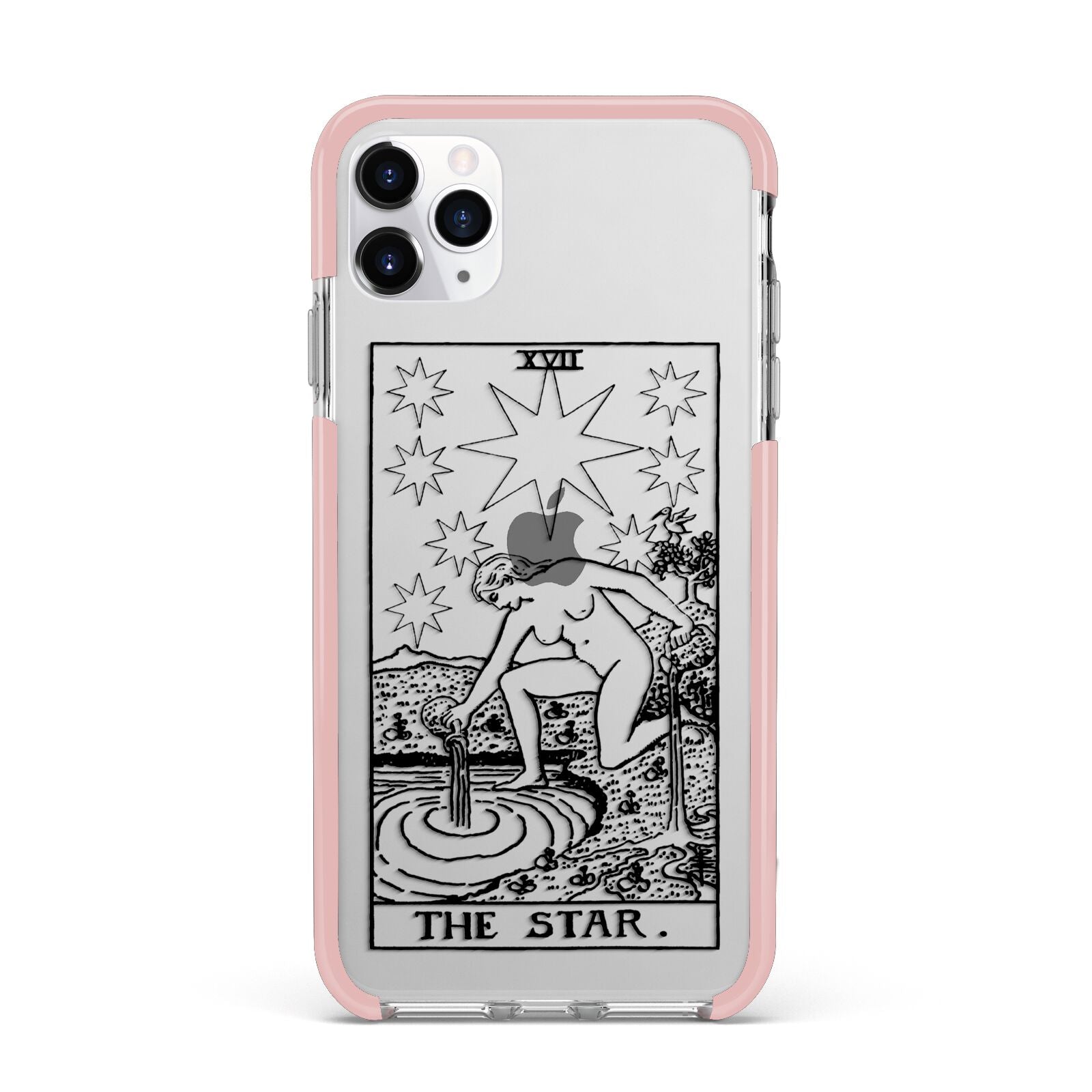 The Star Monochrome Tarot Card iPhone 11 Pro Max Impact Pink Edge Case