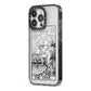The Star Monochrome Tarot Card iPhone 13 Pro Black Impact Case Side Angle on Silver phone