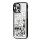 The Star Monochrome Tarot Card iPhone 13 Pro Max Black Impact Case Side Angle on Silver phone