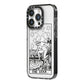 The Star Monochrome Tarot Card iPhone 14 Pro Black Impact Case Side Angle on Silver phone