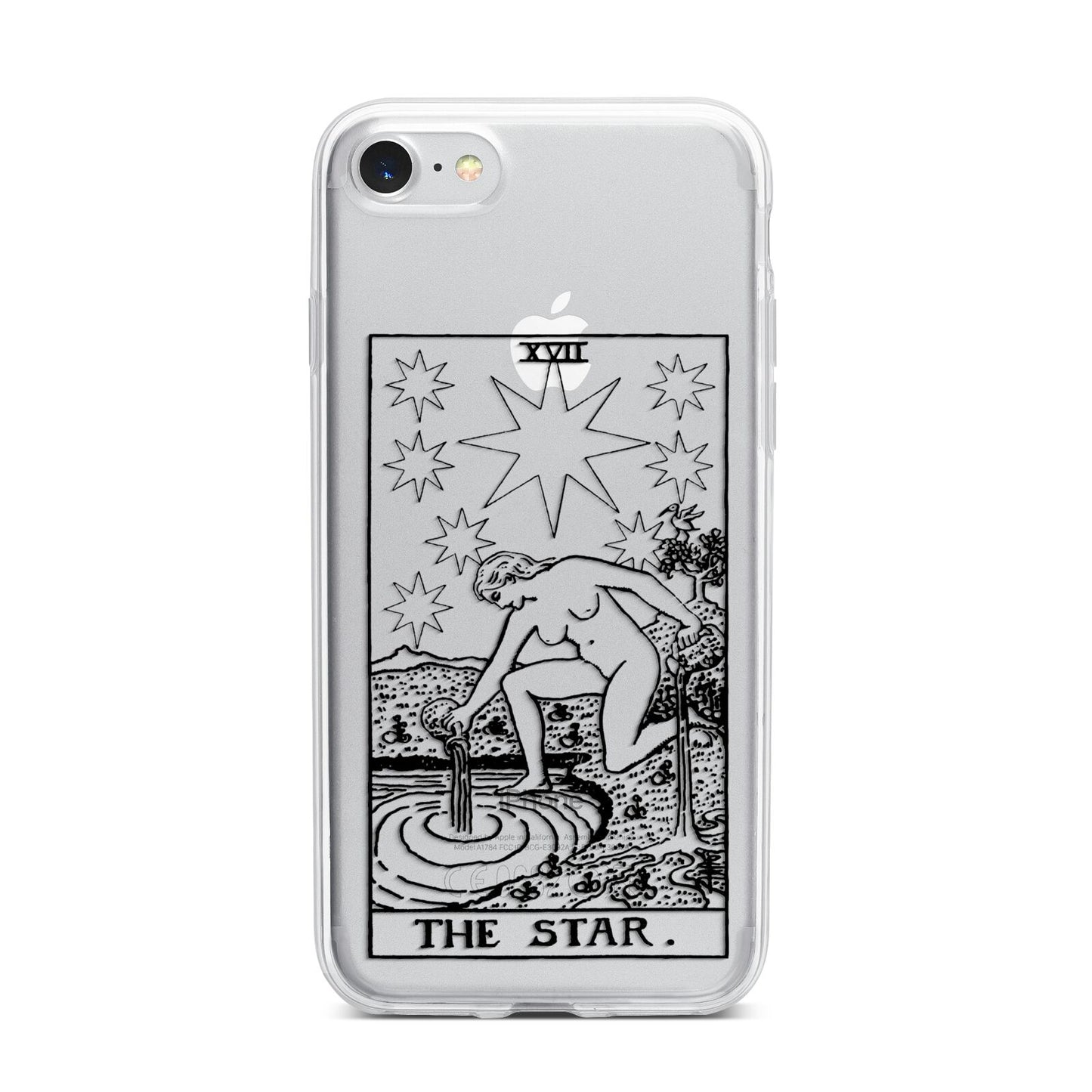 The Star Monochrome Tarot Card iPhone 7 Bumper Case on Silver iPhone