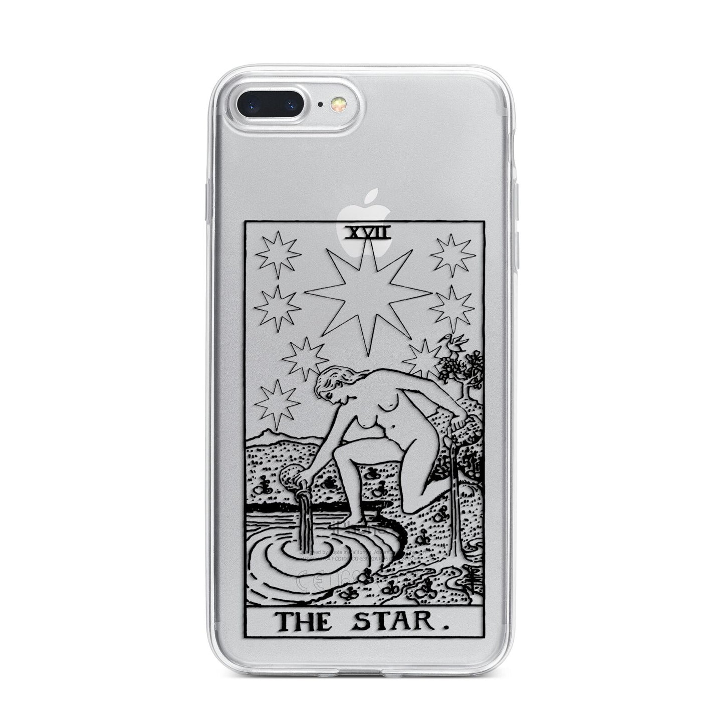 The Star Monochrome Tarot Card iPhone 7 Plus Bumper Case on Silver iPhone