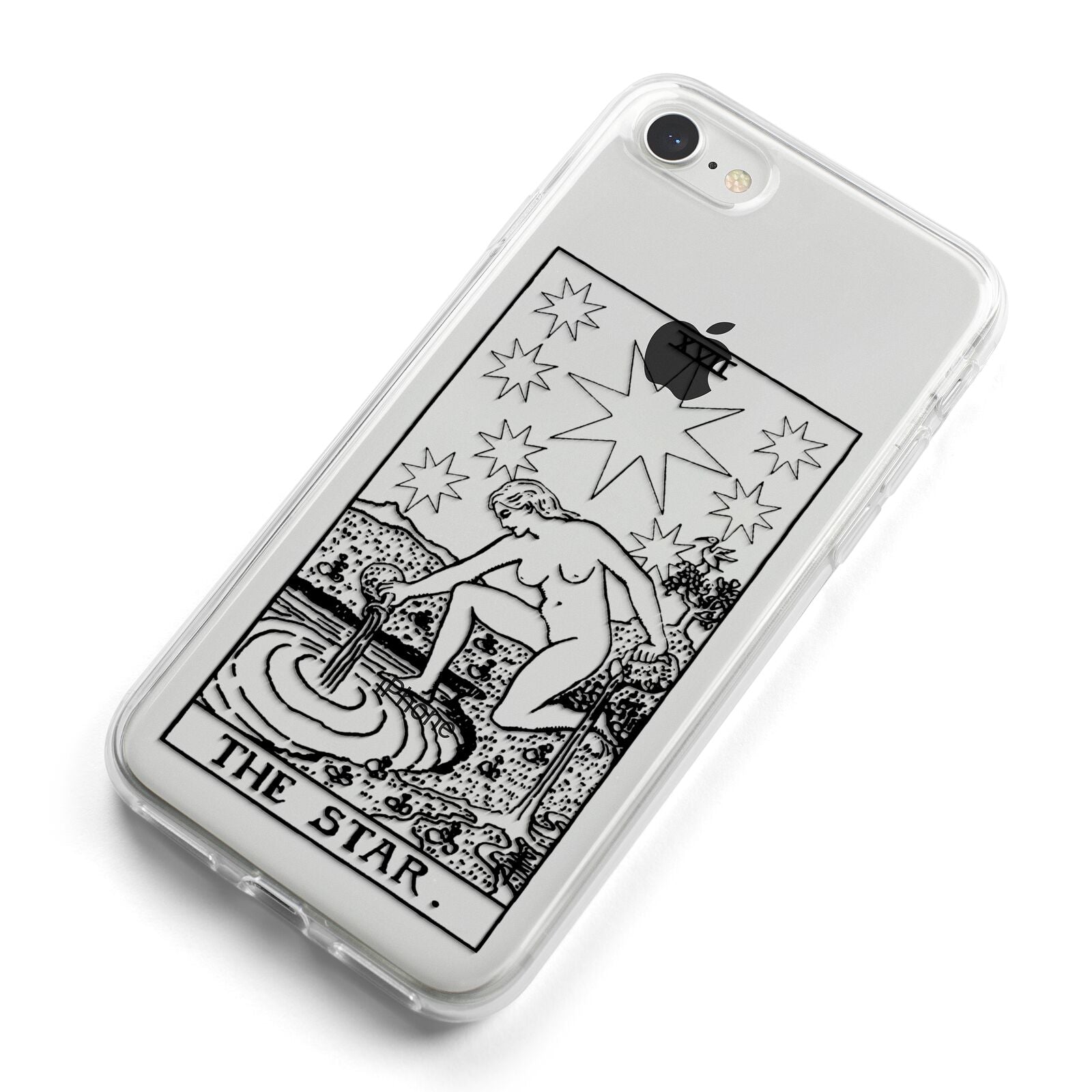 The Star Monochrome Tarot Card iPhone 8 Bumper Case on Silver iPhone Alternative Image