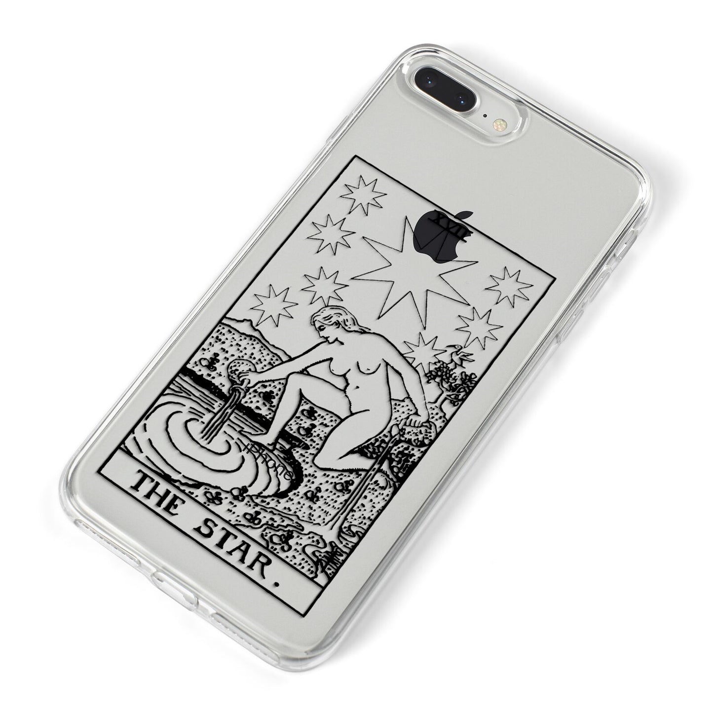 The Star Monochrome Tarot Card iPhone 8 Plus Bumper Case on Silver iPhone Alternative Image