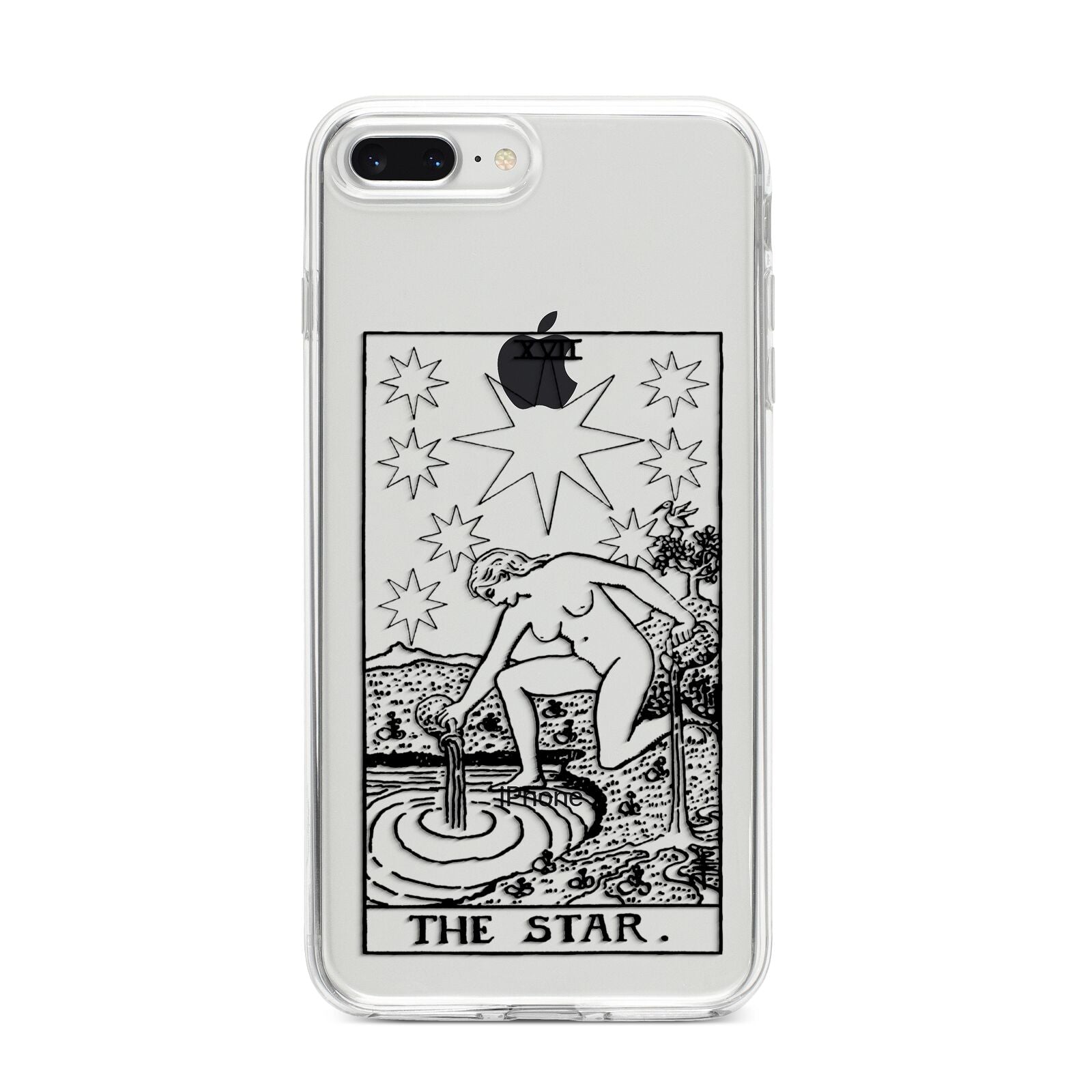 The Star Monochrome Tarot Card iPhone 8 Plus Bumper Case on Silver iPhone