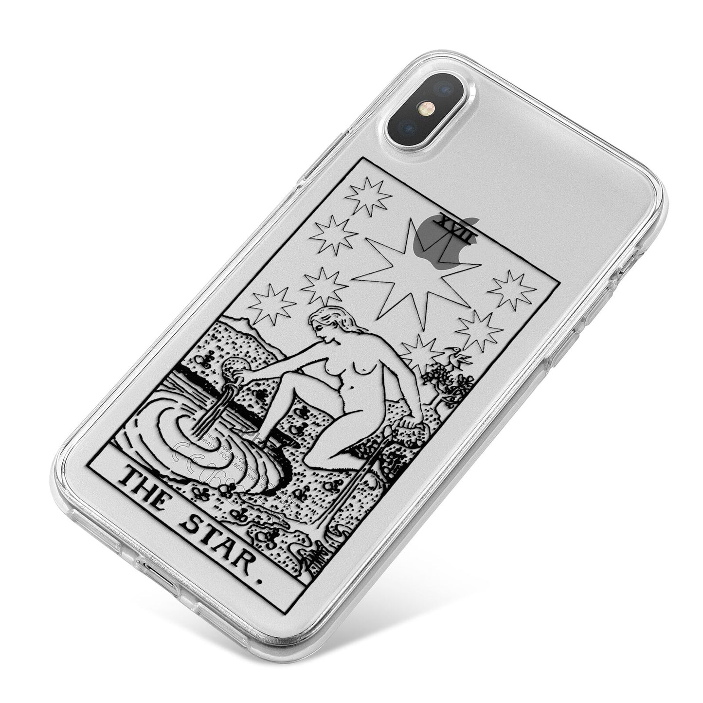 The Star Monochrome Tarot Card iPhone X Bumper Case on Silver iPhone